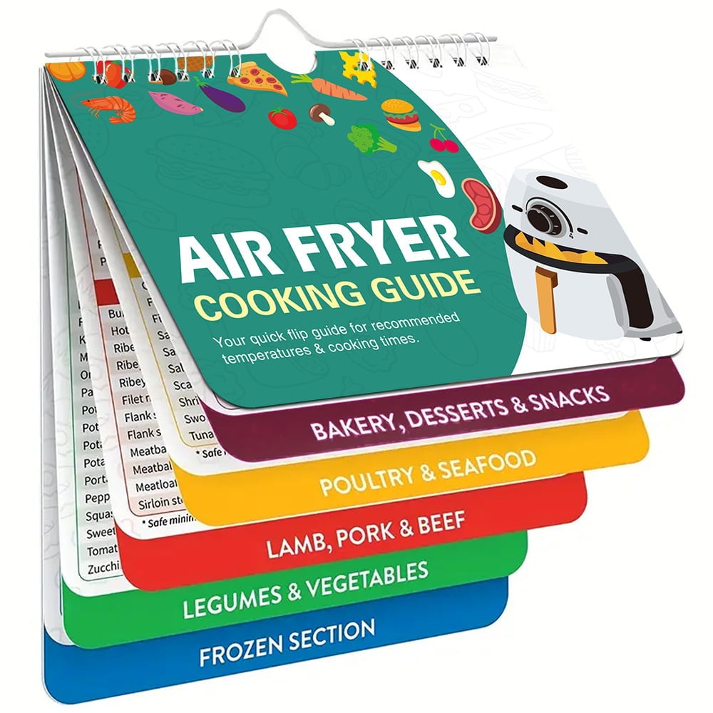 (🌲Early Christmas Sale- 50% OFF) Air Fryer Cheat Sheet Magnets Cooking Guide Booklet