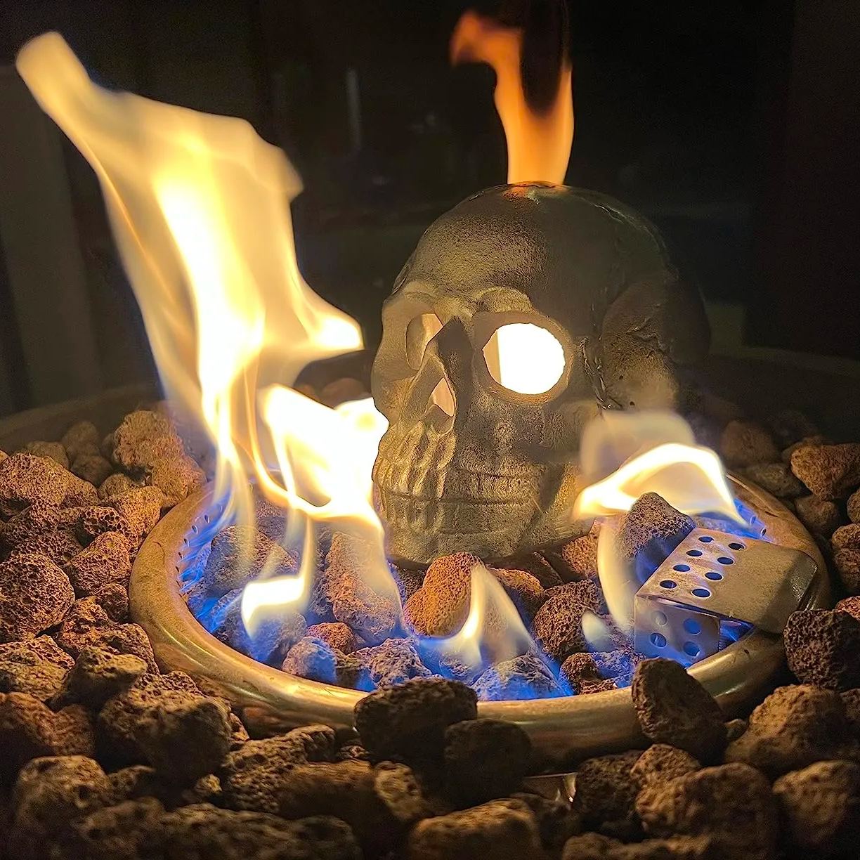 🎃2024 Halloween Hot Sale 🔥 Ceramic Fireproof Fire Pit Skull 💀