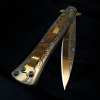 ⏰FREE SHIPPING NOW🔥🌹Vintage Luxury Gold Rose Design Spring Assisted Open EDC Blade Folding Survival Pocket Knife