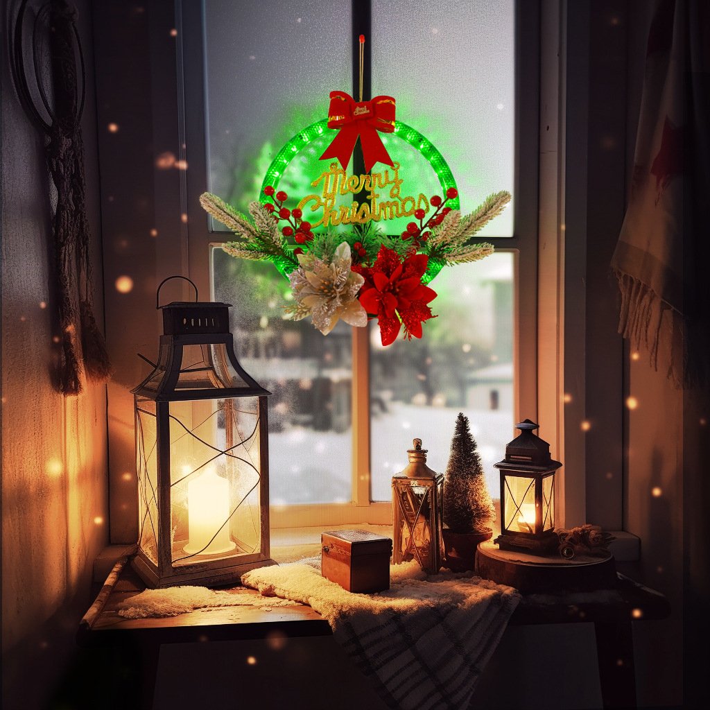 🎄New Year Sale 70% OFF🎁Christmas Wreath Decorations with LED Lights
