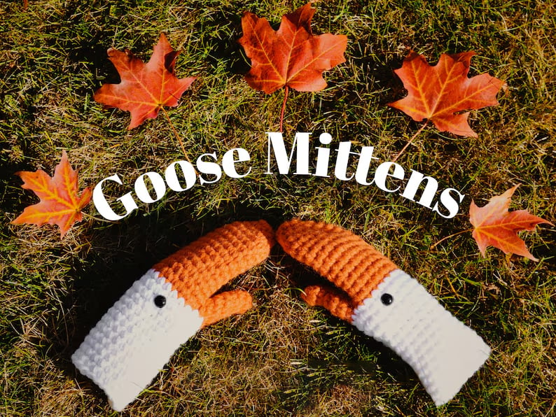 Crochet Goose Mittens