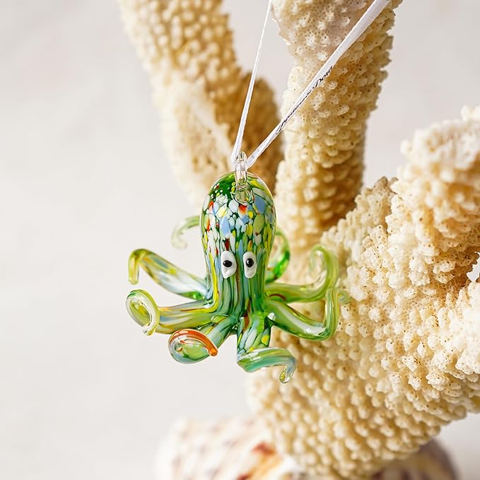 ✨Handcrafted Glass Octopus Ornament🐙