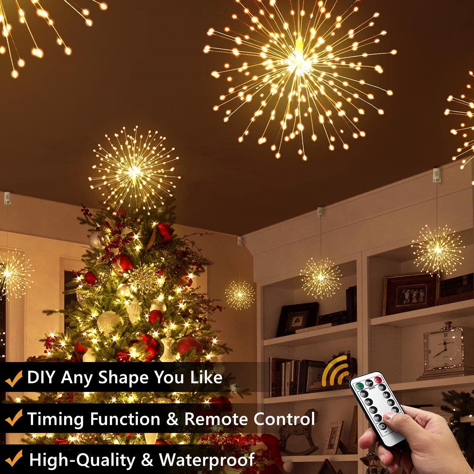 🔥Last Day Promotion 48% OFF-🎁-Hanging Starburst Fairy Lights for Christmas