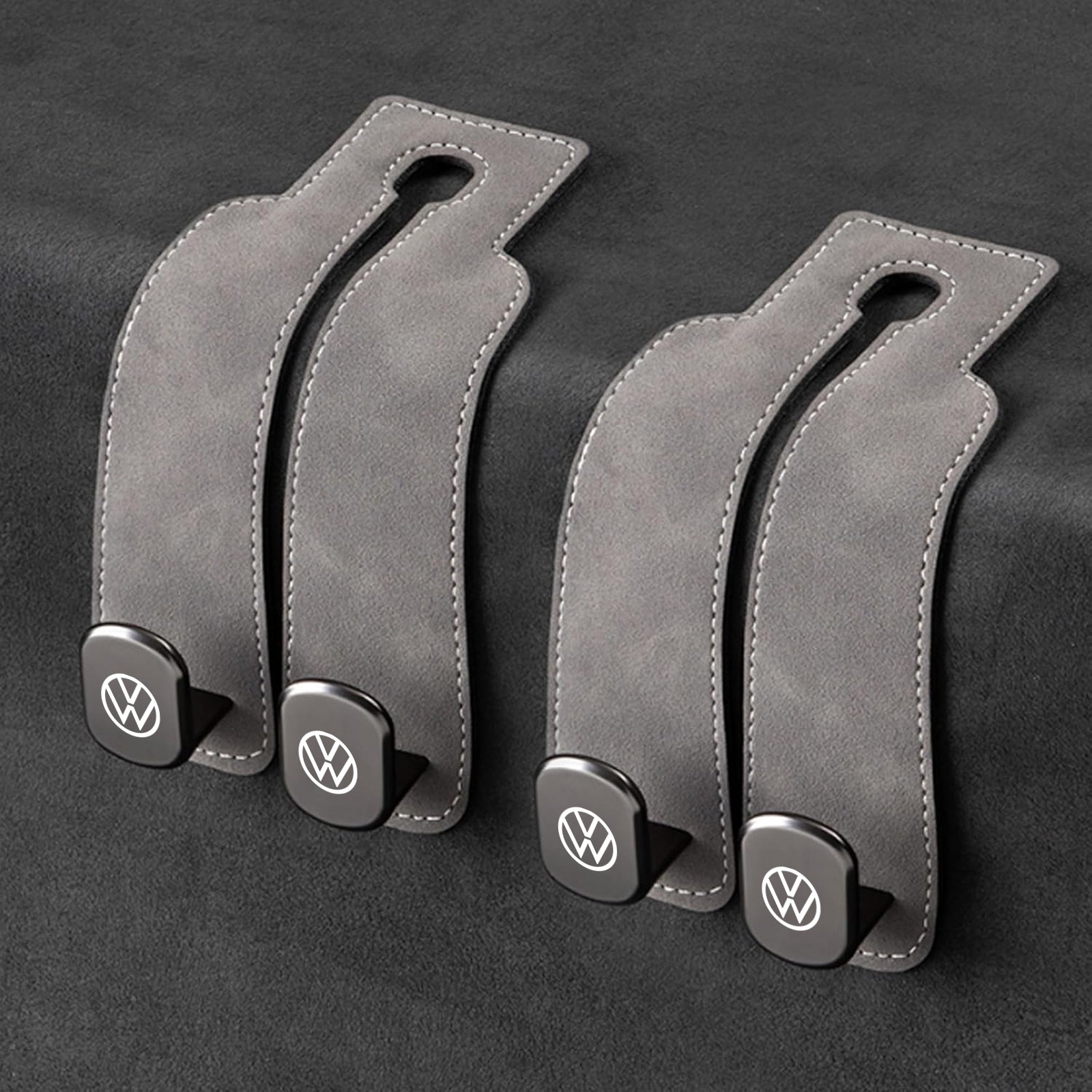 TwinHook Leather Car Headrest Hangers
