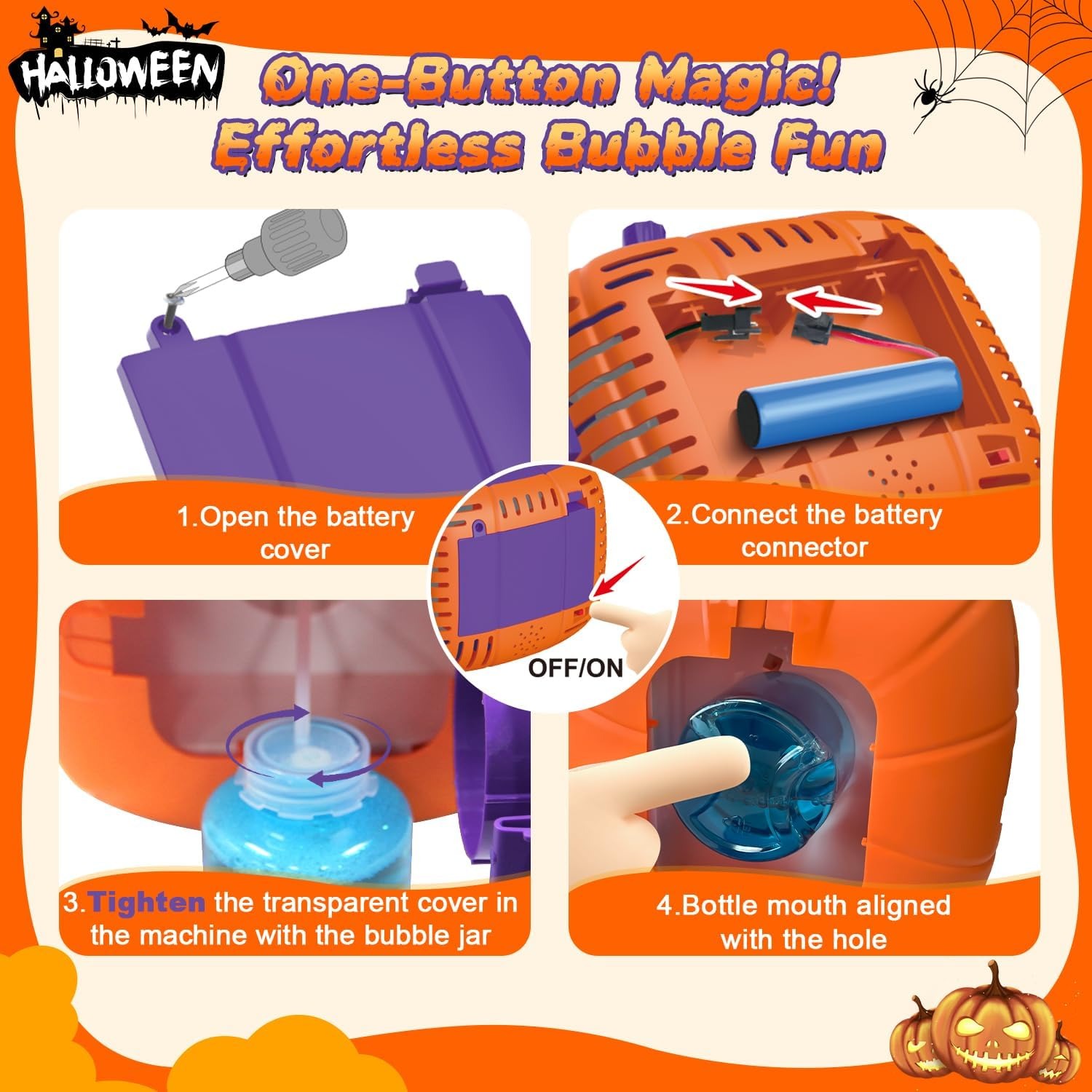 🔥LAST DAY 50% OFF🔥Halloween Party Bubble Machine Decorations Toys with LED⚡BUY 2 FREE SHIPPING