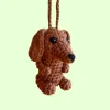 Crochet Car Charm - Dachshund & Christmas Cow