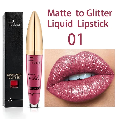 🎅EARLY XMAS SALE 70% OFF💖 Diamond Lip Gloss Matte To Glitter Liquid Lipstick Waterproof
