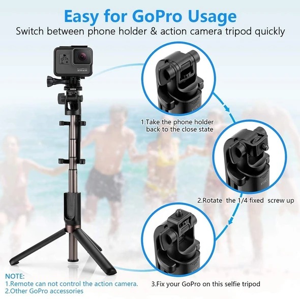 (HOT SALE- 50% OFF) 3 In 1 Wireless Bluetooth Selfie Stick- Buy 2 Get Free Shipping & Extra 10% OFF