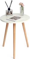 AWASEN Round Side Table, Small End Table for Living Room, Modern Wood Accent Table Coffee Side Table with Wood Legs for Small Space, Easy Assembly, Rustic Brown