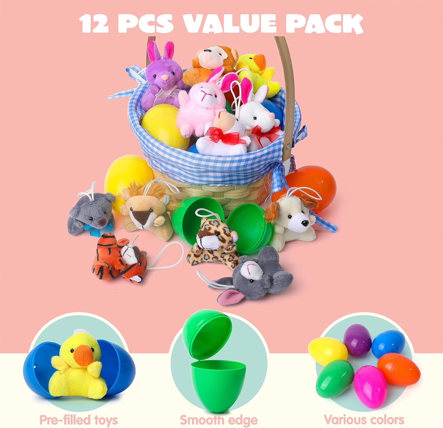 🔥Easter Special Sale - 49% OFF🎁Prefilled Easter Eggs, Filled with Plush Animal Toys