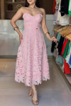 Women's Elegant Lace Dress with Waist and Suspenders