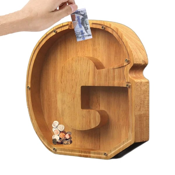 (🔥Last Day Promotion- SAVE 70% OFF)Large Personalized Wooden Alphabet Piggy Bank-Buy 2 Get VIP Shipping