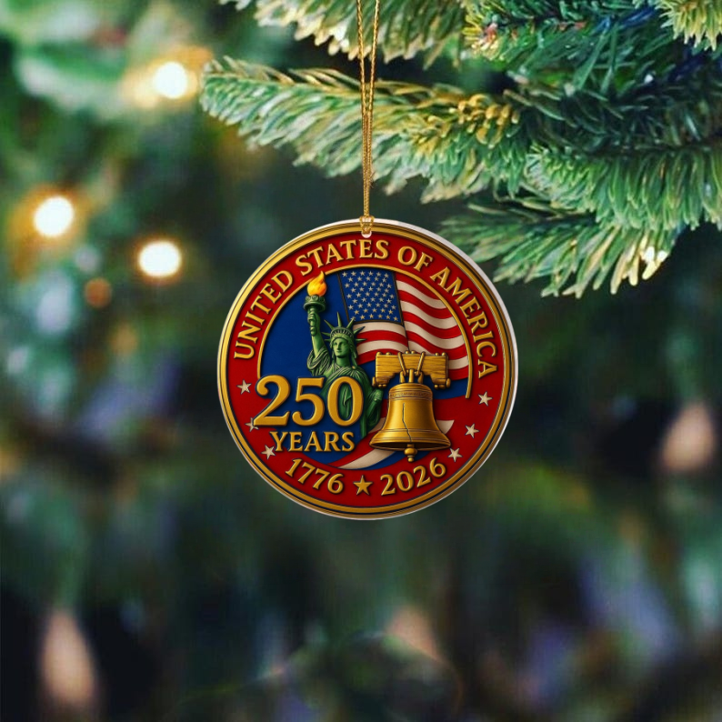 Limited Edition US 250th Anniversary Glass Suncatcher Hanging