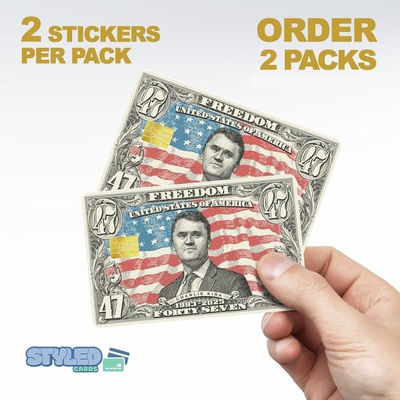 🙏60% OFF For Charlie's Fans -🎗️🕊️Charlie kirk debit card stickers