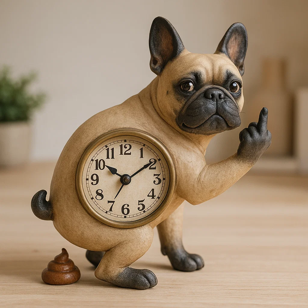 Fun French Bulldog Clock