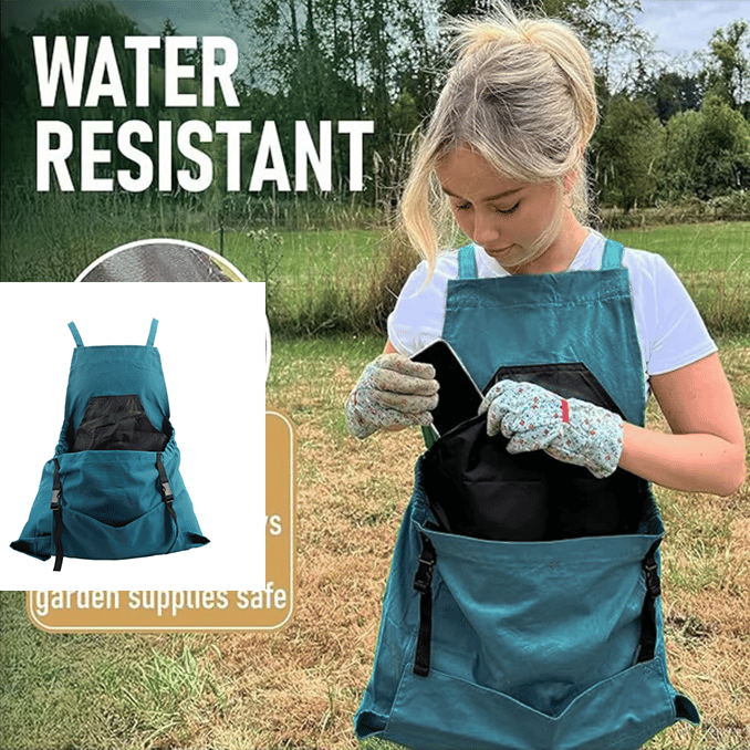 🌻Gartenschürze mit gekreuztem Rücken und tiefen Känguru-Taschen