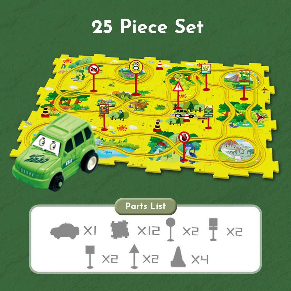 (🌲EARLY CHRISTMAS SALE - 50% OFF) 🎁PuzzleRacer™ Kids Car Track Set, BUY 2 FREE SHIPPING