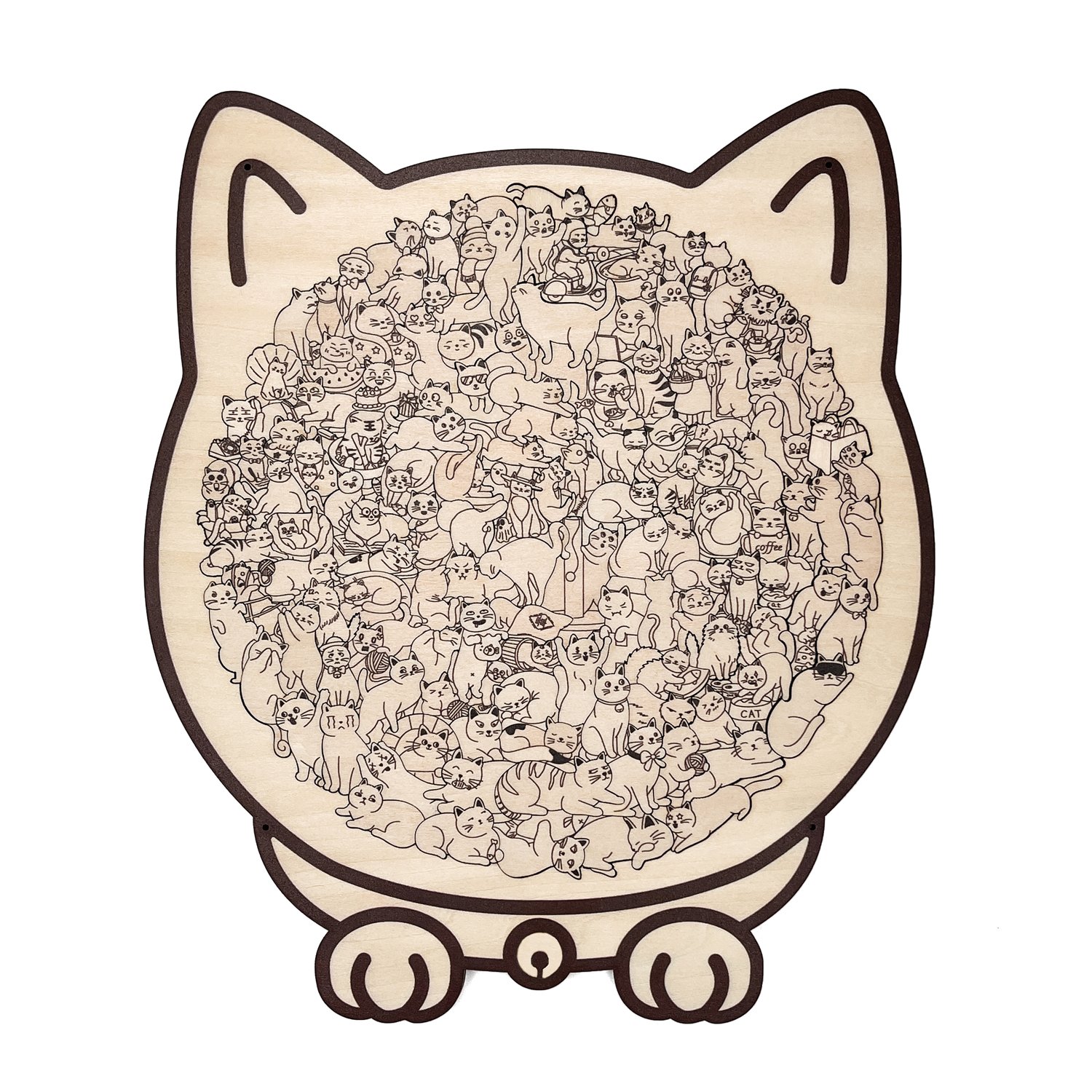 🎁TikTok Last Day Sale - 70% OFF🔥135-Piece Morandi-Colored Cat Shaped Wooden Jigsaw Puzzle