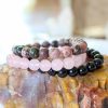 🔥Stress Relief Crystal Bracelet Set-Onyx, Rhodonite, Rose Quartz