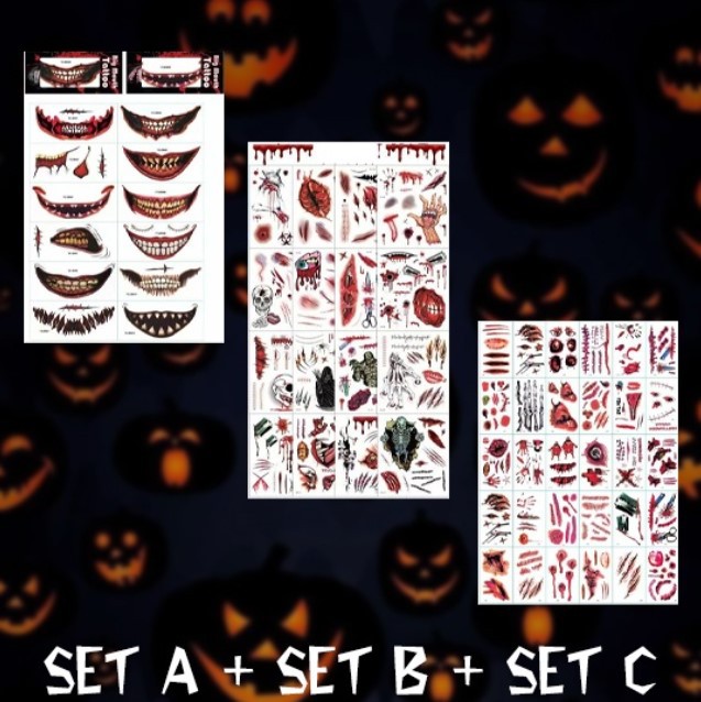 🎃HALLOWEEN PRE SALE - 49% OFF🎃-Halloween Prank Makeup Temporary Tattoo😈