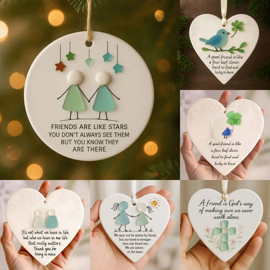 🎄TikTok Christmas Sale -70% OFF✨Heart-Shaped Sea Glass Friendship Decor💝- Shaped by Nature & Crafted by Hand