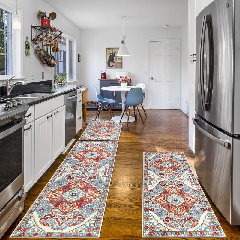 🎁TikTok Last Day Sale - 70% OFF🔥Boho Washable Kitchen Rugs Sets of 3 - Non Slip Kitchen Rugs