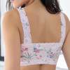 Front Zipper Wireless Flower Bra