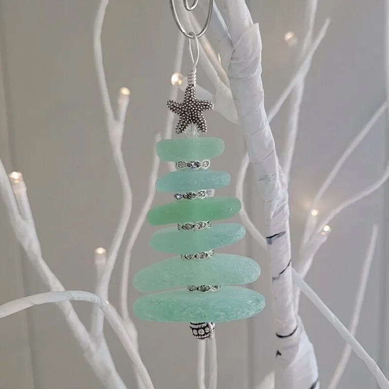 (🌲Early Christmas Sale- 50% OFF) Sea Glass Christmas Tree Ornament - Buy 4 Get Extra 20% OFF