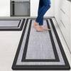 Mattitude Kitchen Mat [2 PCS] Cushioned Anti-Fatigue Non-Skid Waterproof Rugs Ergonomic Comfort Standing Mat for Kitchen, Floor, Office, Sink, Laundry, Black and Gray