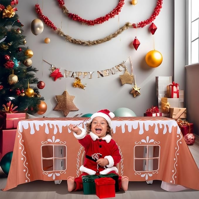 🎄Early Christmas 50% OFF - 🎅Gingerbread House Christmas Tablecloth