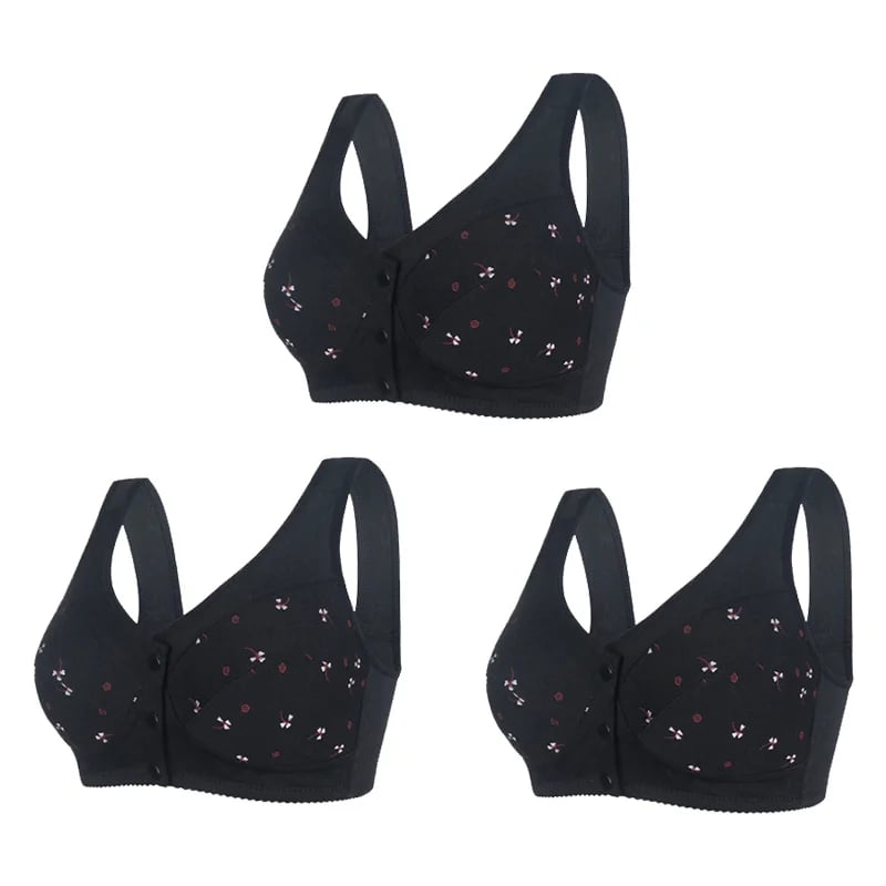 Pay 1 Get 3 packs🌷2023 New Design for Senior Front Closure Cotton Bra