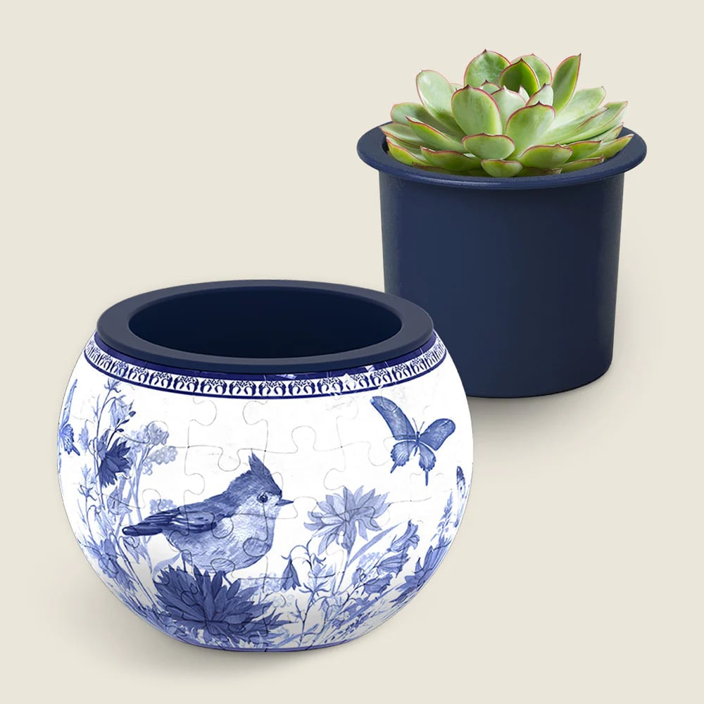 🧩Bird and Flower Puzzle Flowerpot