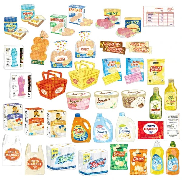🔥Miniature Shipping Box Flake Sticker Set
