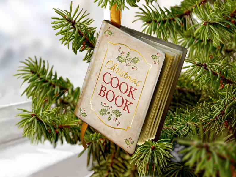 📙Miniature Cook Book Christmas Ornament