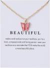 Colorful Acrylic Butterfly Pendant Necklace Bohemian Adjustable Retro Card Clavicle Chain Insect Animal Necklace for Women Girl Teen Friend Friendship Party Jewelry Gift