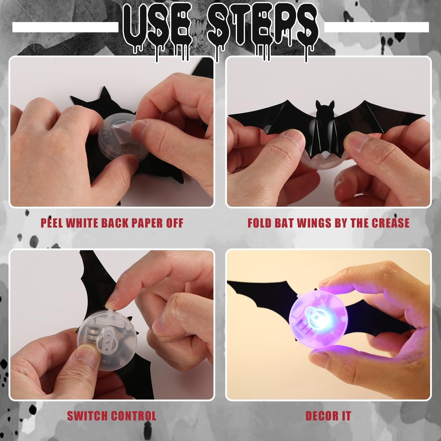 🎁TikTok Last Day Sale - 70% OFF✨Halloween 3D Lighted Bats
