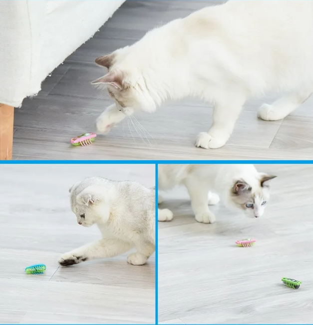 (🔥TikTok Summer SALE)-Cat Toys-Pet Interactive Electric Bug Cat Toy Electric toothbrush worm micro