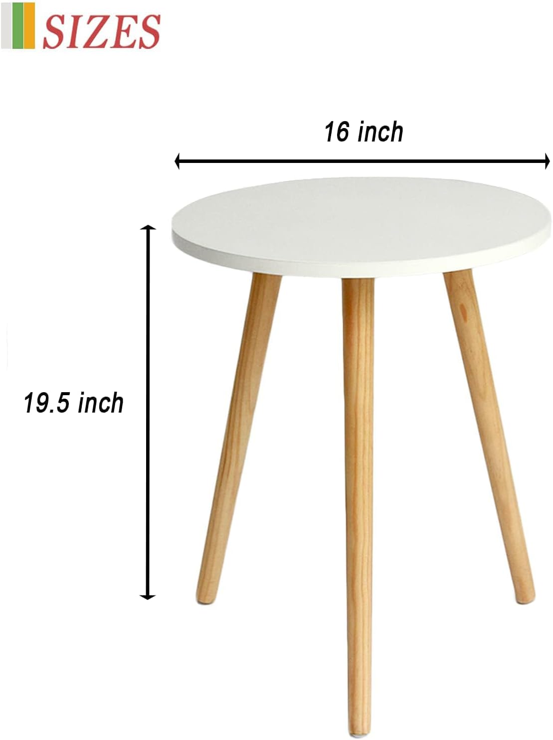 AWASEN Round Side Table, Small End Table for Living Room, Modern Wood Accent Table Coffee Side Table with Wood Legs for Small Space, Easy Assembly, Rustic Brown