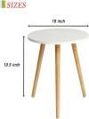 AWASEN Round Side Table, Small End Table for Living Room, Modern Wood Accent Table Coffee Side Table with Wood Legs for Small Space, Easy Assembly, Rustic Brown