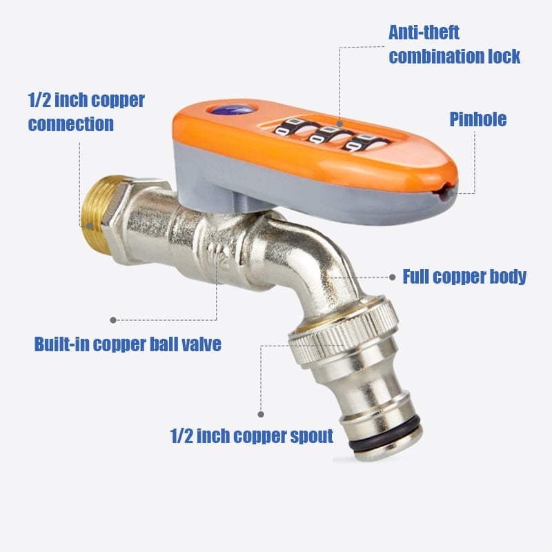 🔥1/2'' Freeze-proof faucet with password lock