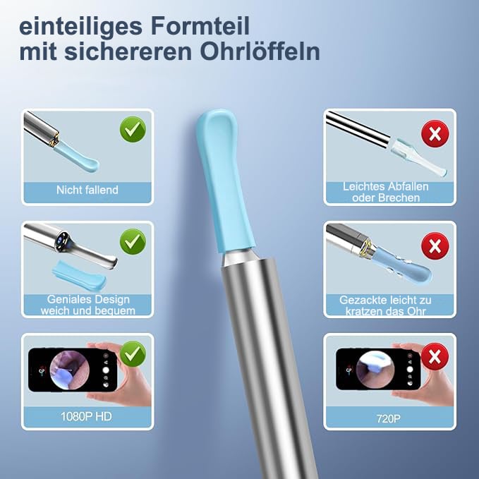 🔥Letzter Tag 49% RABATT👂Kabellose endoskopische Ohrlöffel