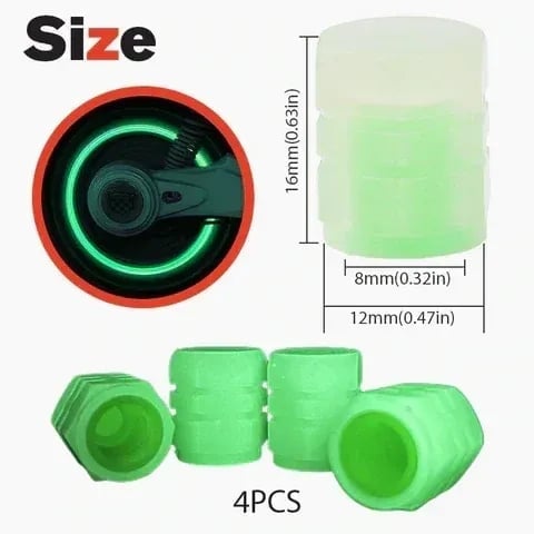 🔥Last Day Promotion 70% OFF-🔥-Glow in The Dark Valve Caps (Universal Fits Any Car)