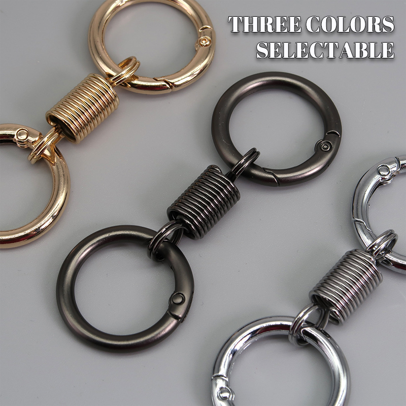 (🎄 Christmas Hot Sale - 49% OFF) 🔑Titanium Alloy Spring Double Ring Keychain - Buy 5 Get 5 Free