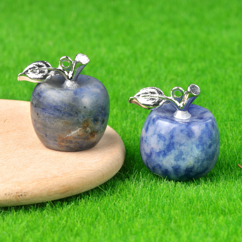 Natural Crystal Jade Colorful Apple Small Ornament