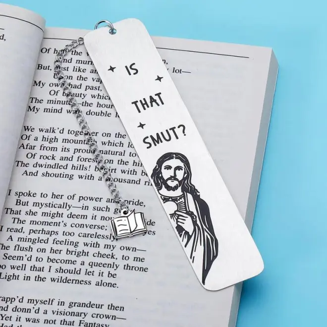 Peeking Jesus - “Is that Smut?” Stainless Steel Bookmark