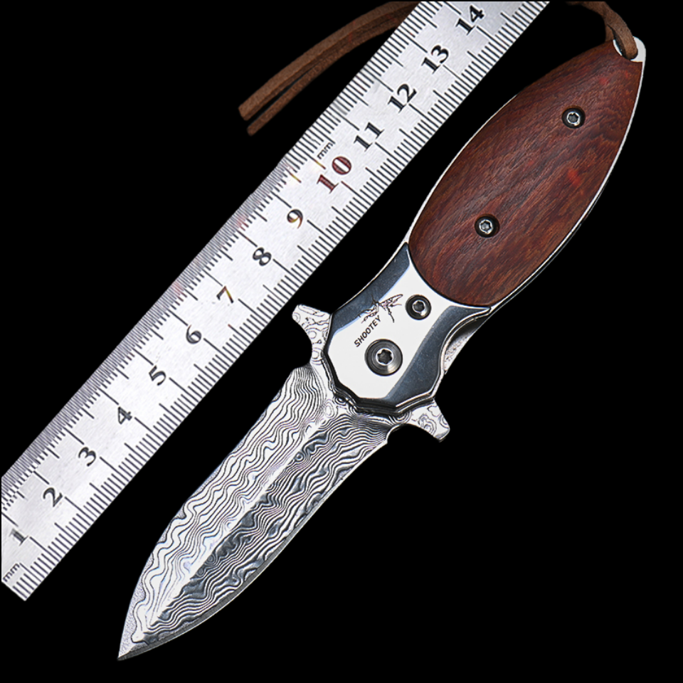 Damascus steel VG10 sharp pocket knife
