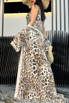 Women's Leopard Print Dress + Long Cardigan Set
