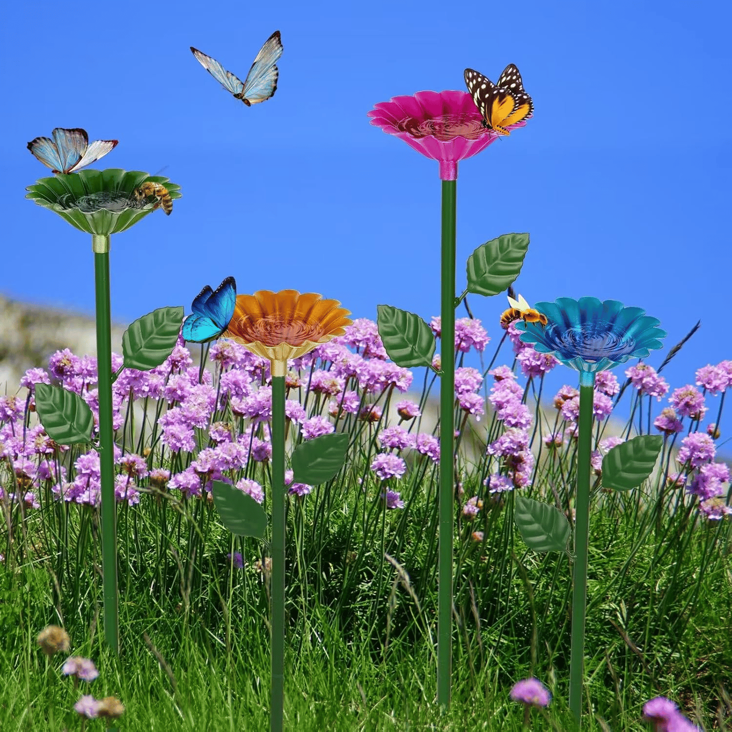 🎁TikTok Last Day Sale - 70% OFF🐝Bee and Butterfly Water Feeder with Flower Design🌷