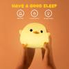 UNEEDE LED Cute Bean Duck Night Light, DoDo Duck Silicone Nursery Night Light Rechargeable Table Lamp Bedside Lamp with Touch Sensor for Bedrooms, Living Room