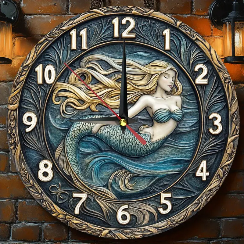 Vintage Mermaid Wall Clock